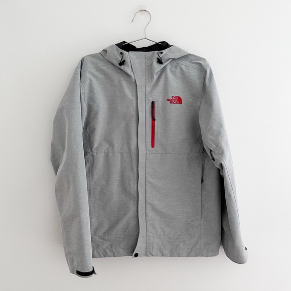 The North Face Other - The North Face Dryzzle Gore-Tex Hooded Jacket Gray Red Logo Men's Size Medium